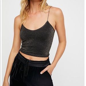 Free People Seamlessly Glittery Sparkle Skinny Strap Cami